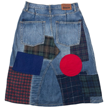 2015 Junya Watanabe X Comme Des Garçons Denim Patchwork Skirt Womens Size W28