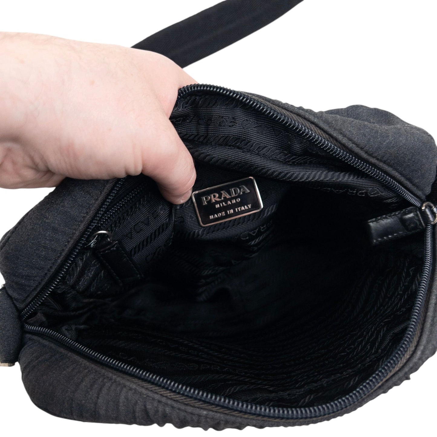 Vintage 1999 Prada Sport Crossbody Bag | O/S, Grey