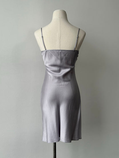 Vintage 2000s Pure Silk V Neck Mini Slip Dress - XS