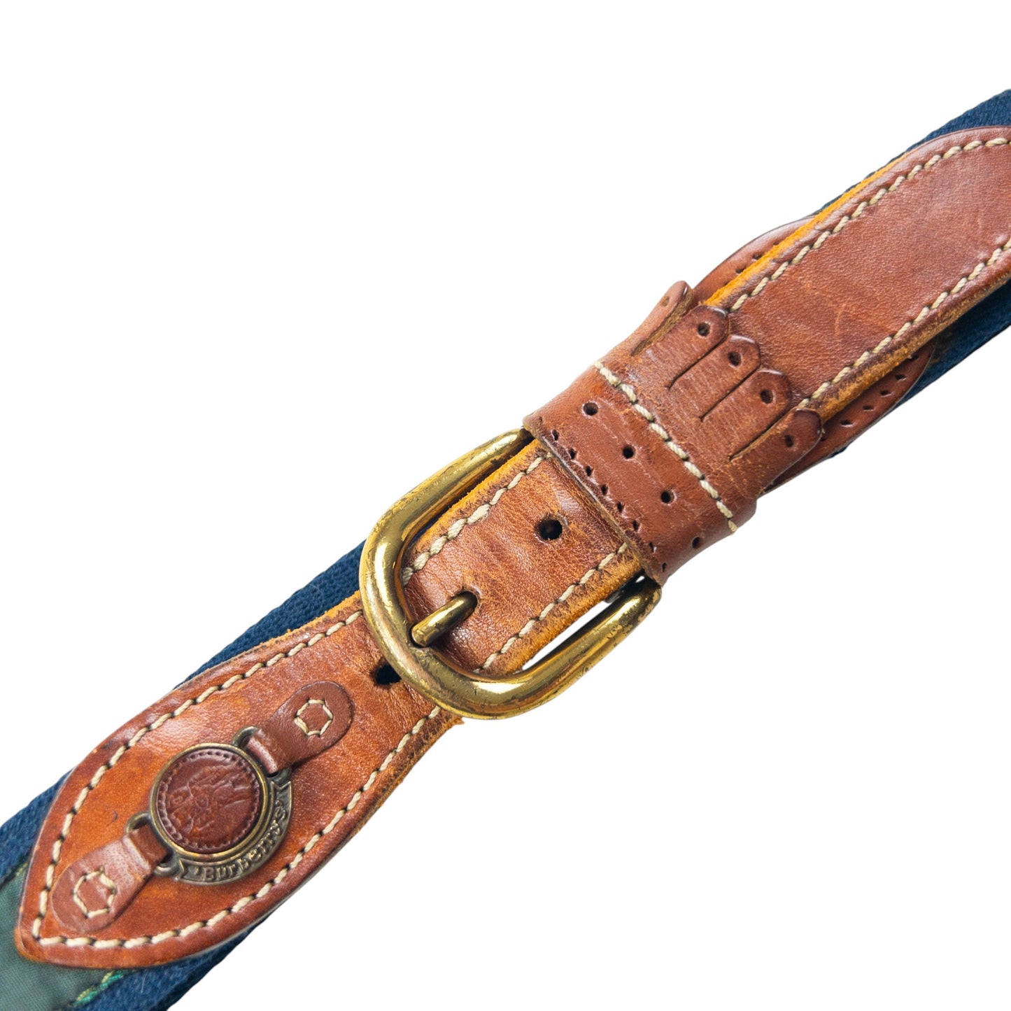 Vintage 80s Burberry Golf Print Belt Size L | O/S, Gold