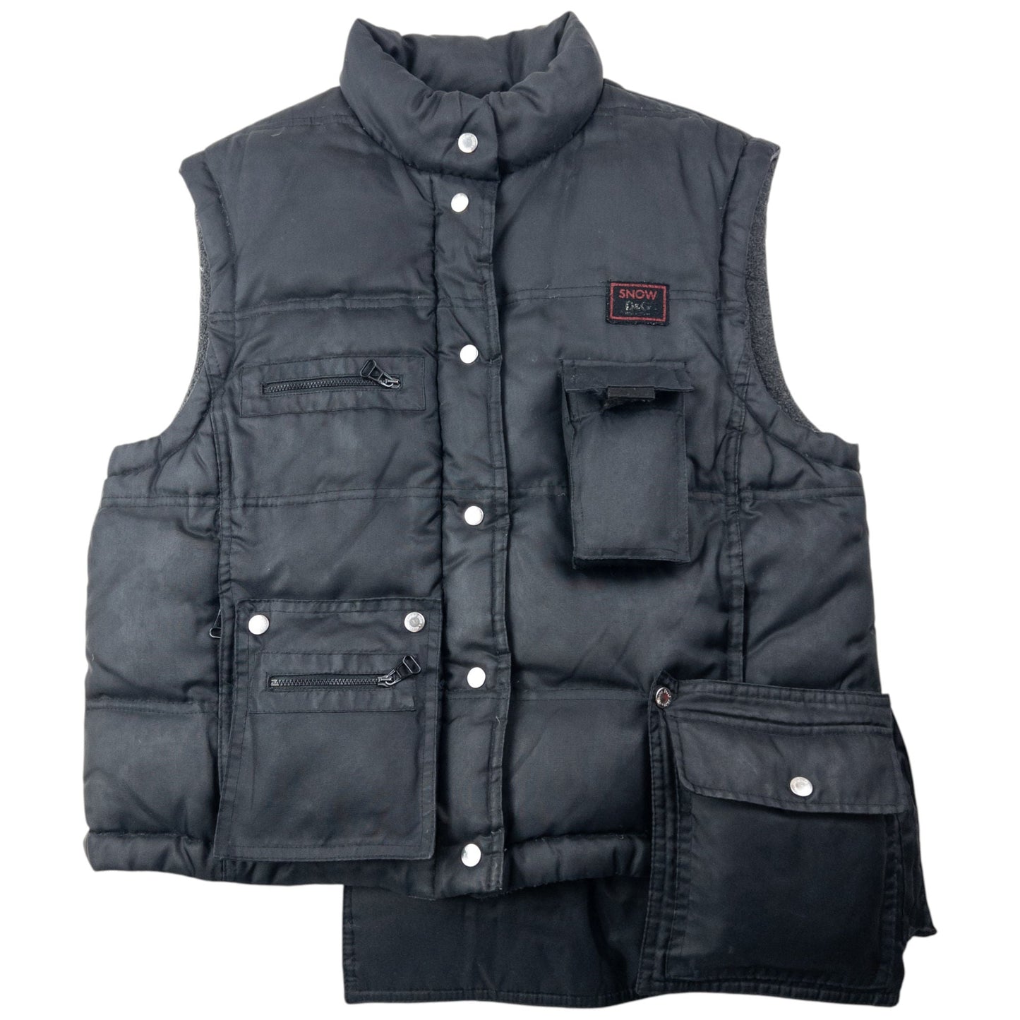 Vintage 2000s Dolce & Gabbana Convertible Multi Pocket Puffer Gilet Size S | Small, Black