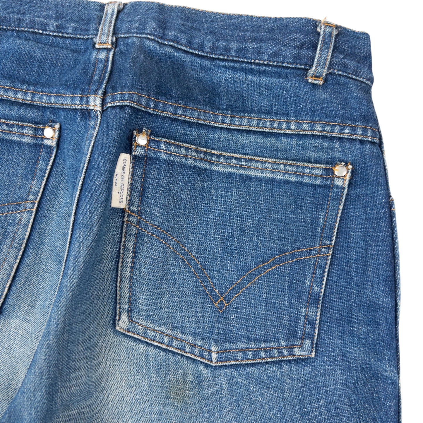 Vintage 90s Comme Des Garçons HOMME Distressed Denim Jeans Size W29 | W29, Blue