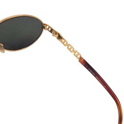 Vintage 90s Gianni Versace Embossed Tortoise Shell Sunglasses | O/S, Gold