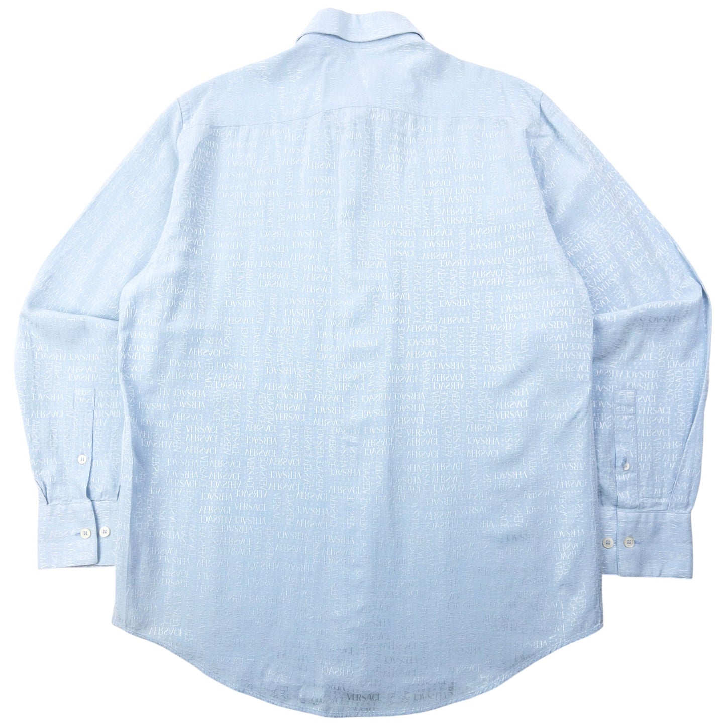 Vintage 2000s Versace Classic Monogram Long Sleeve Button Up Shirt Size M | Medium, Blue