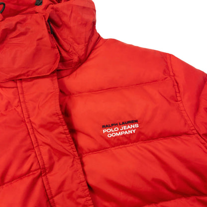 Vintage 2000s Ralph Lauren Polo Jeans Puffer Jacket Womens Size M | Medium, Red