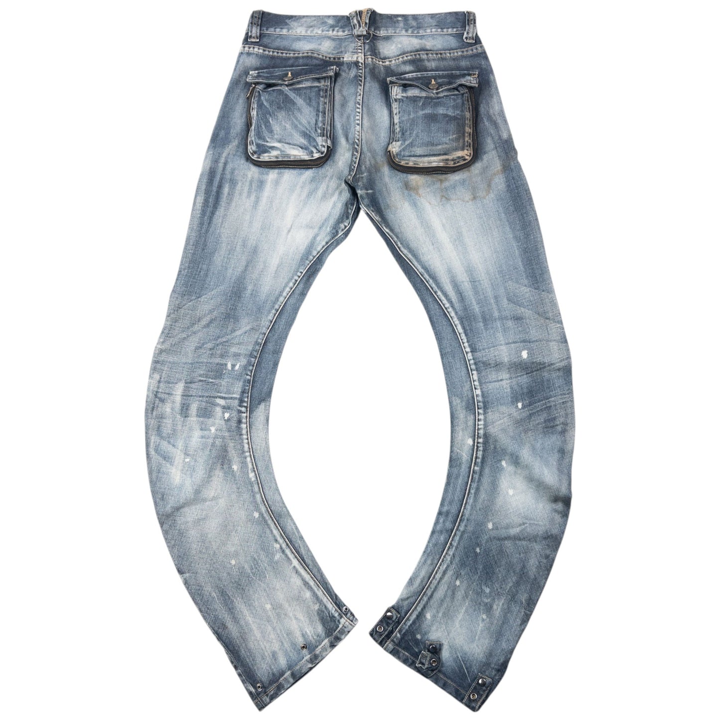 Vintage 2000s PPFM Curved Stacked Leg Denim Jeans Size W32 | W32, Blue