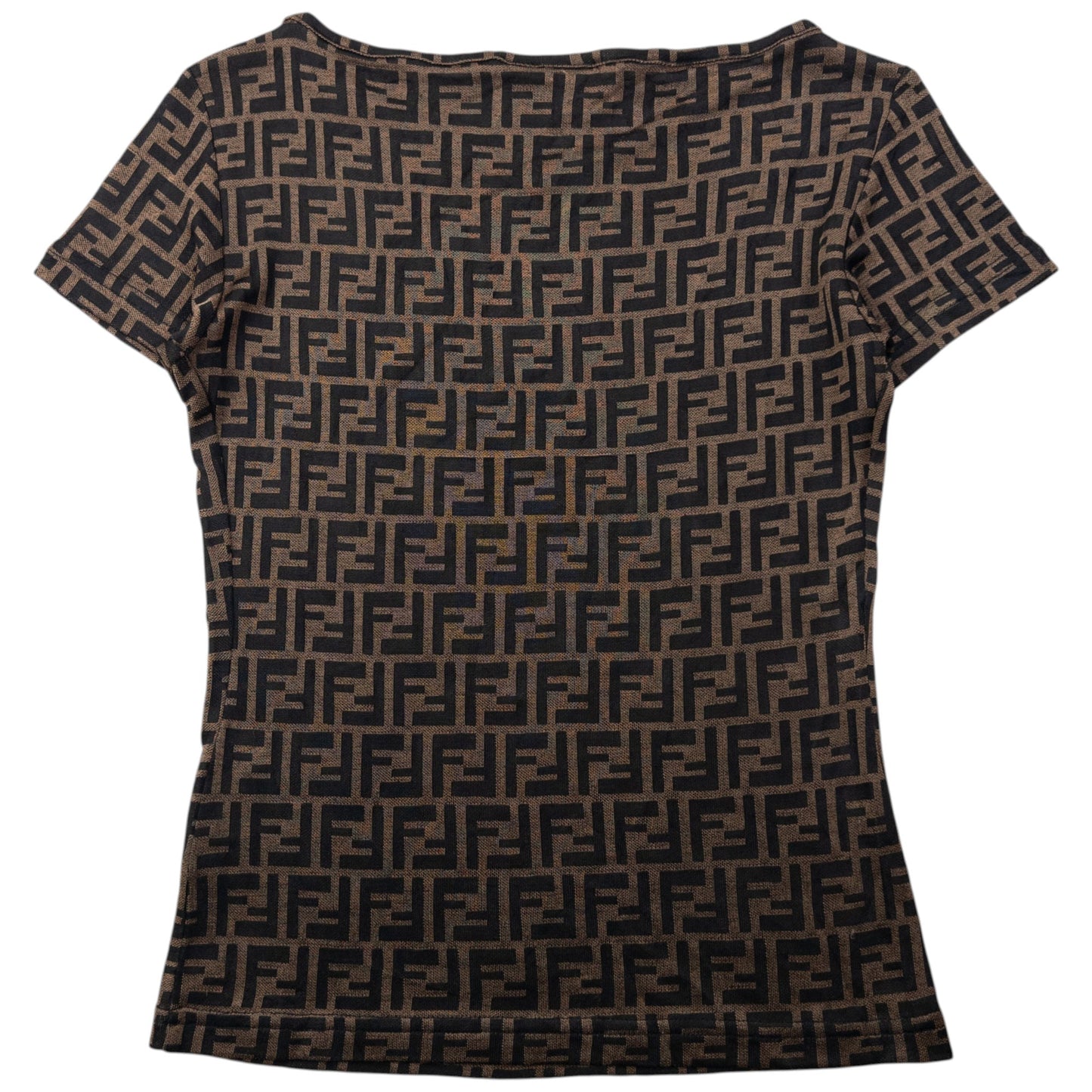 Vintage 90s Fendi Monogram Mesh T Shirt Womens Size S | Small, Black
