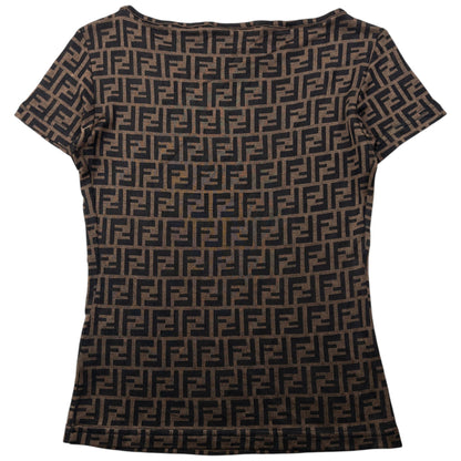 Vintage 90s Fendi Monogram Mesh T Shirt Womens Size S | Small, Black