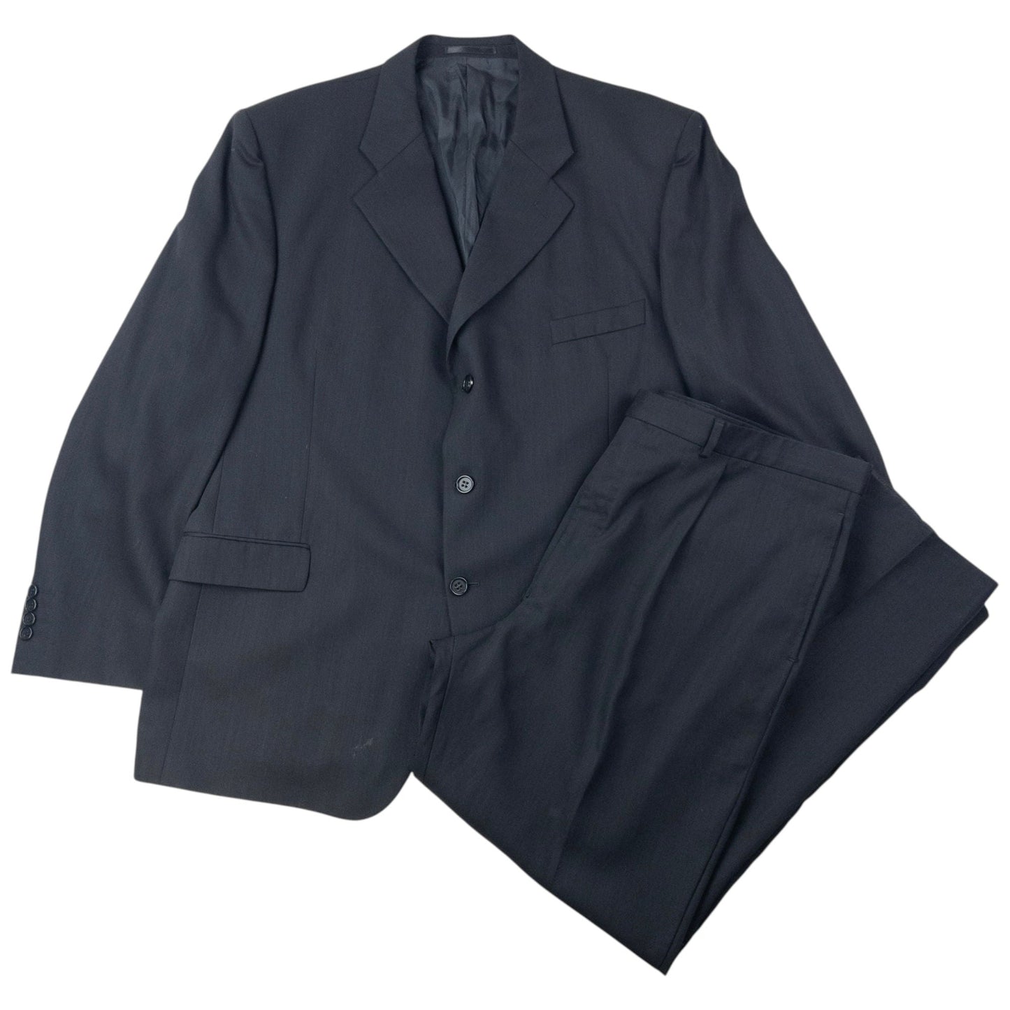 Vintage 90s YSL Yves Saint Laurent Jacket & Trousers Suit Set Size XXL | XXL, Black