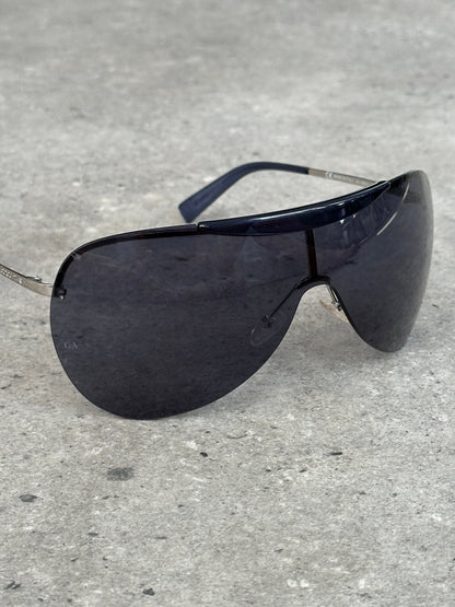 Giorgio Armani 2000s Oversized Shield Rimless Sunglasses