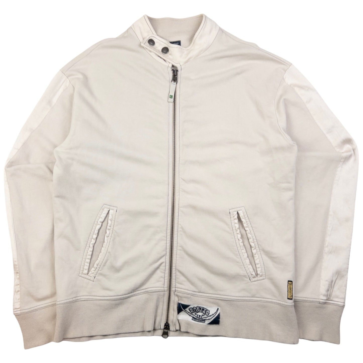 Vintage Armani Jeans Embroidered Zip Up Sweatshirt Size M