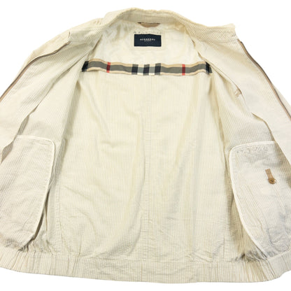Vintage 2000s Burberry Striped Zip Up Jacket Size S | Small, Cream