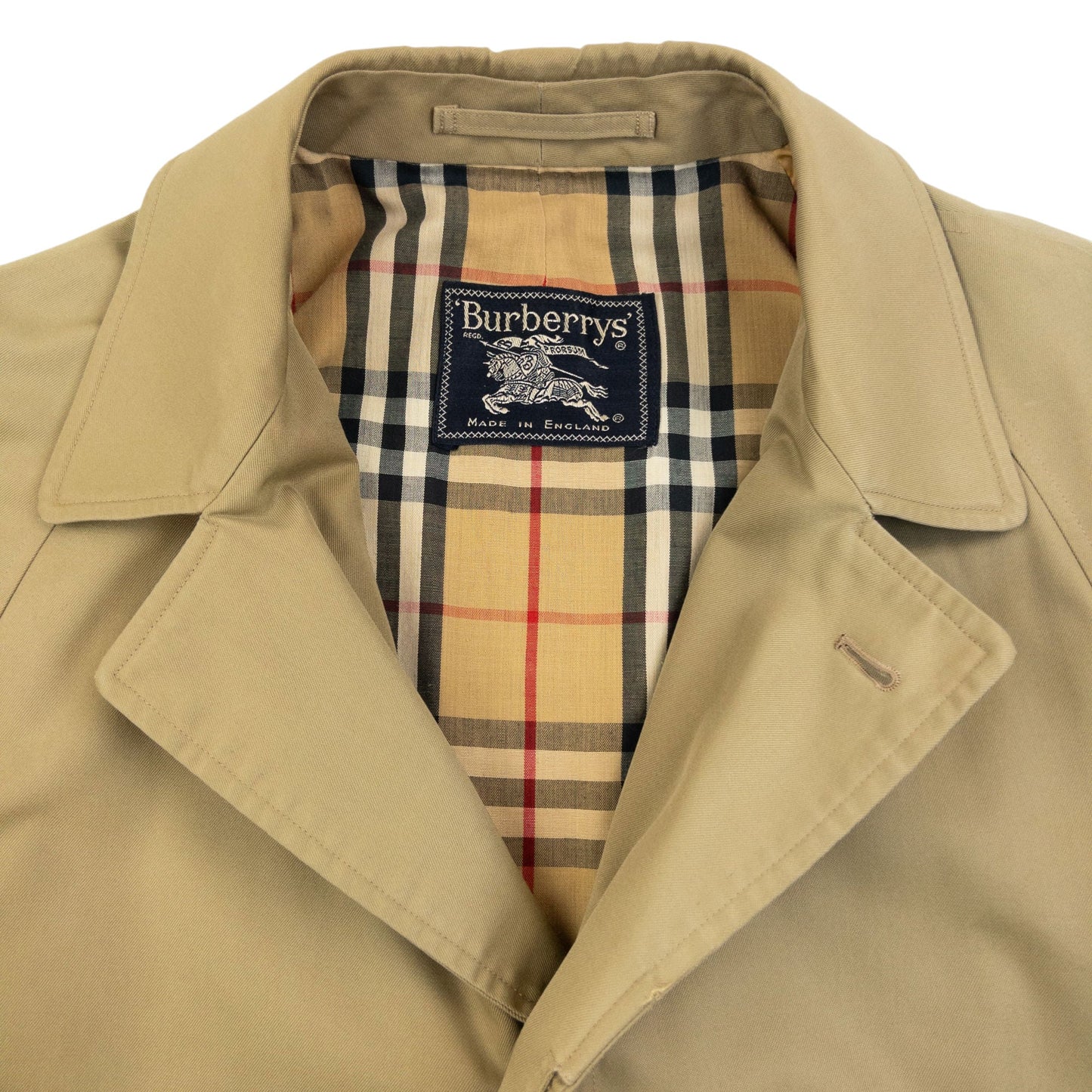 Vintage 90s Burberry Nova Check Lined Trench Jacket Size M | Medium, Beige