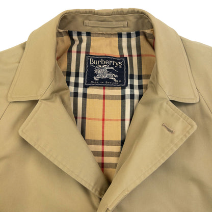 Vintage 90s Burberry Nova Check Lined Trench Jacket Size M | Medium, Beige