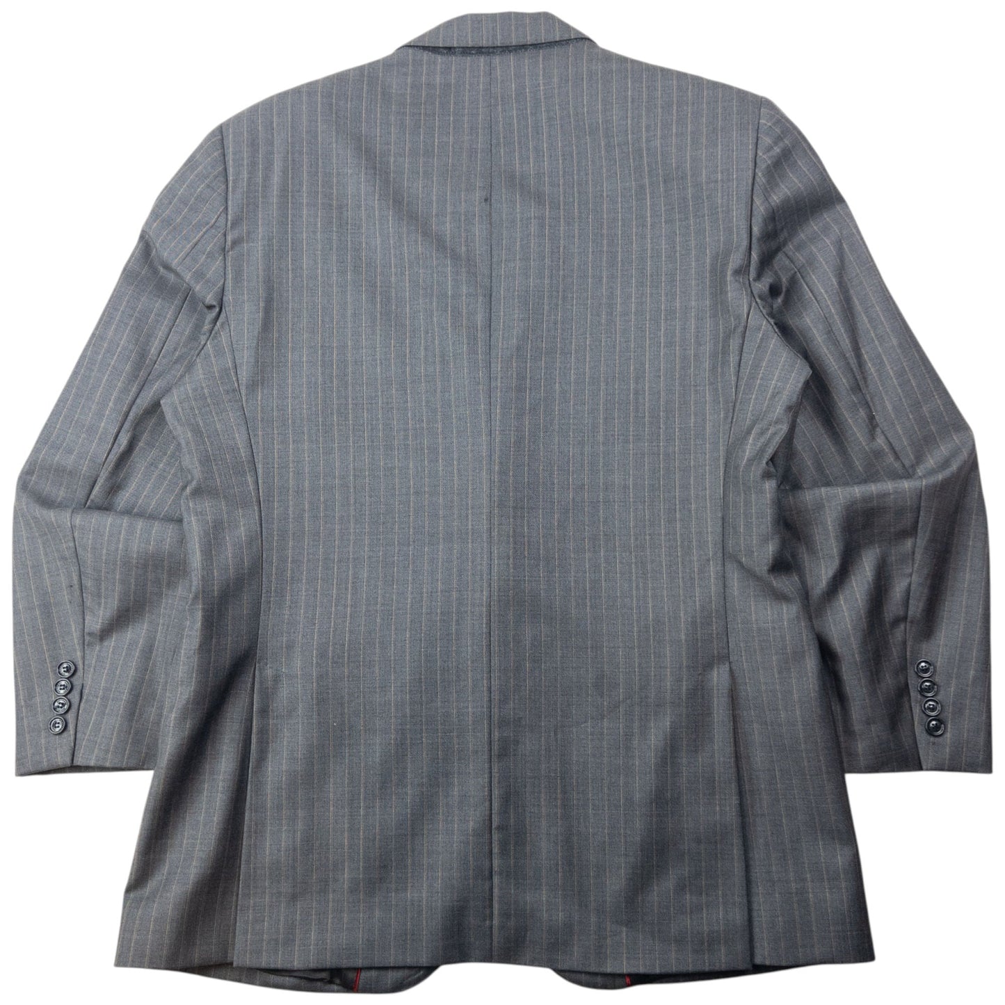 Vintage 2000s Burberry Striped Jacket & Trouser Suit Set Size XL | XL, Grey