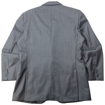 Vintage 2000s Burberry Striped Jacket & Trouser Suit Set Size XL | XL, Grey