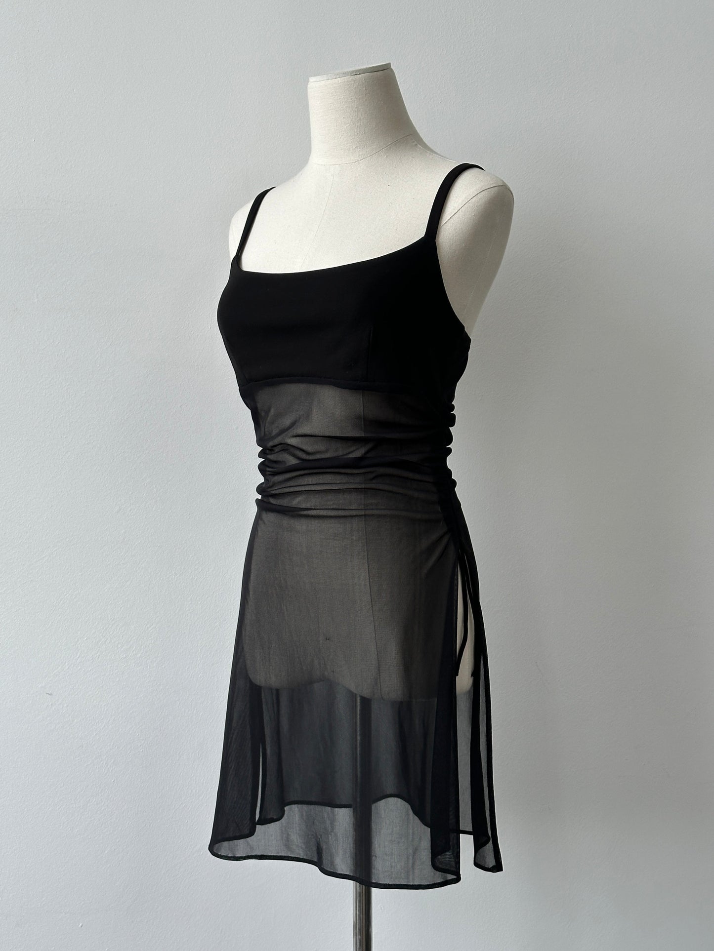 French Vintage 1990s Sheer Sleeveless Top - S