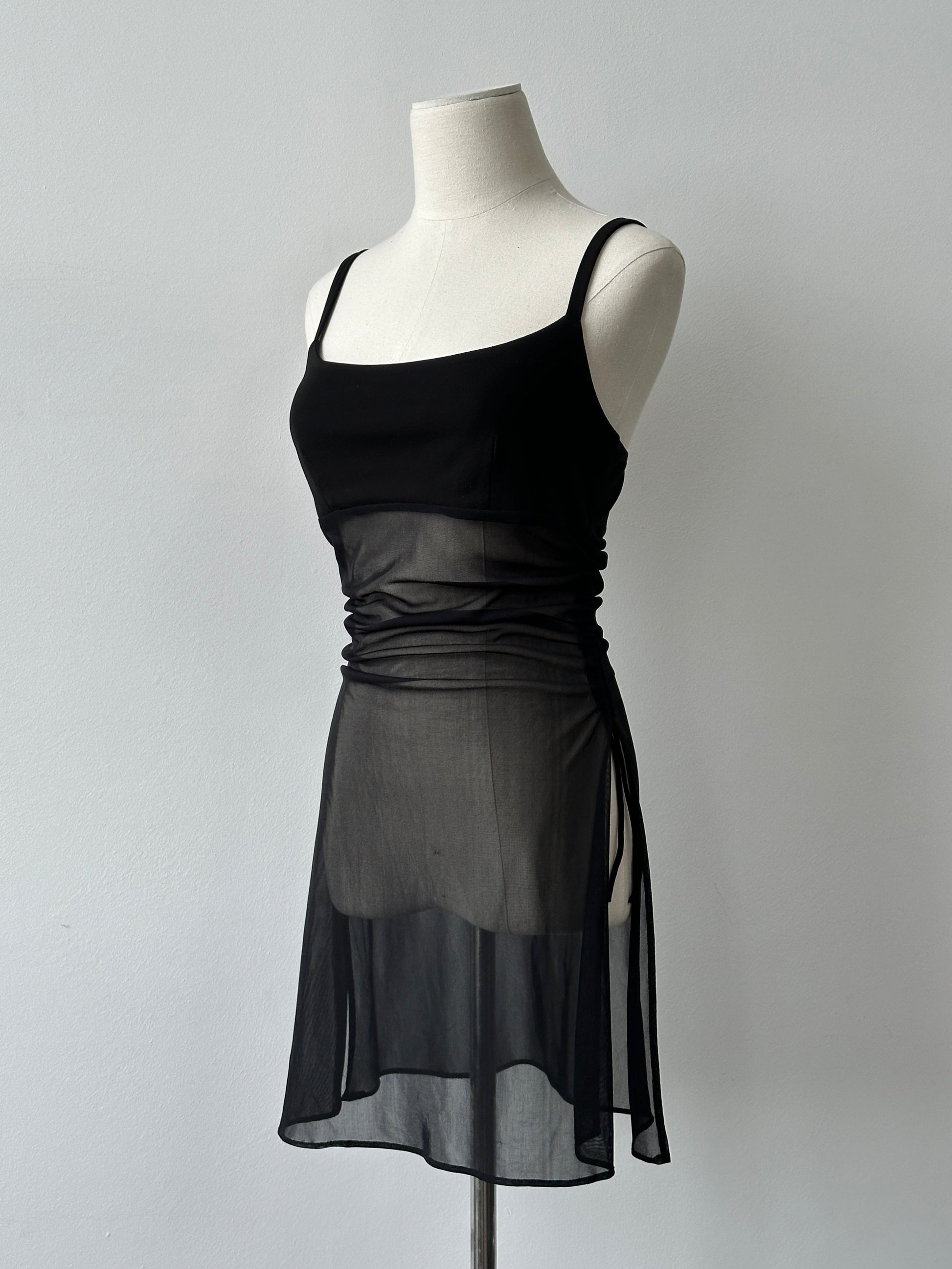 French Vintage 1990s Sheer Sleeveless Top - S