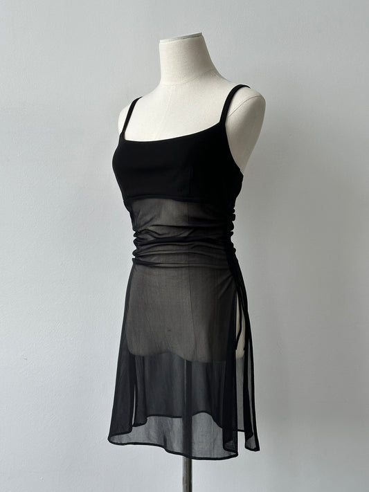 French Vintage 1990s Sheer Sleeveless Top - S