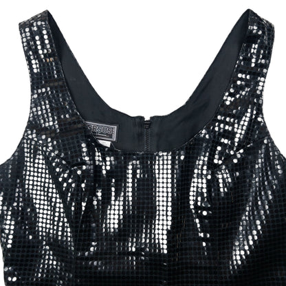 Vintage 2000s Gianni Versace Versus Sparkle Vest Top Womens Size M | Medium, Black