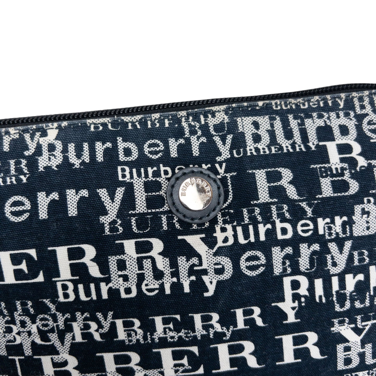 Vintage Burberry Text Pattern Shoulder Bag