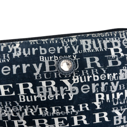 Vintage Burberry Text Pattern Shoulder Bag