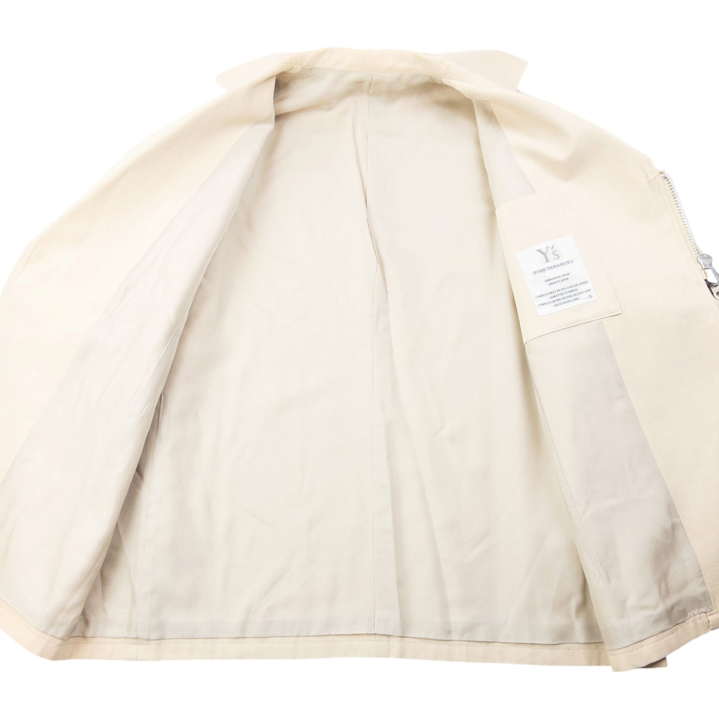 Vintage 90s Yohji Yamamoto Asymmetric Zip Jacket Size S | Small, Cream