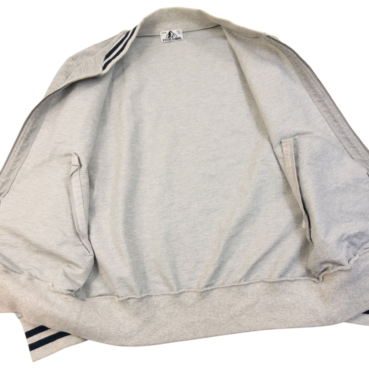 Vintage 2000s Hysteric Glamour Zip Up Varsity Sweatshirt Womens Size S | Small, Grey