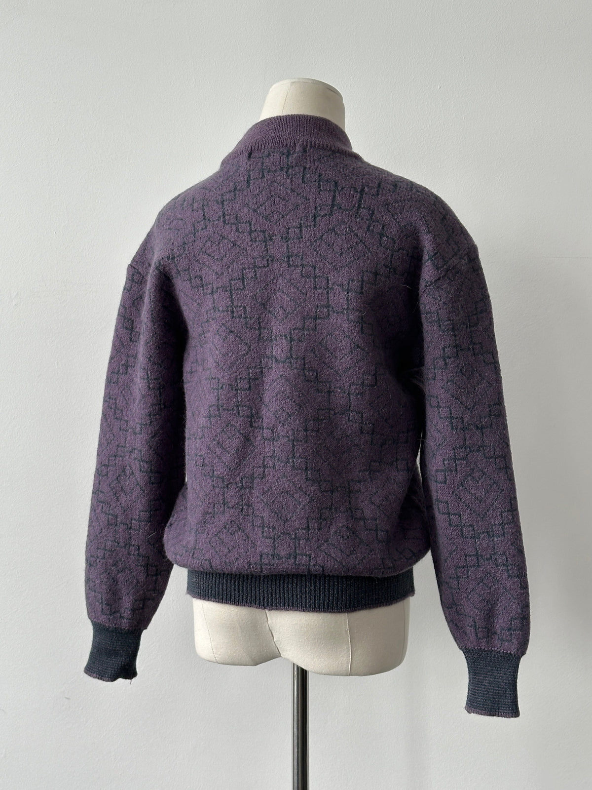 Yves Saint Laurent 1990s Wool Mohair Geometric Jumper - S