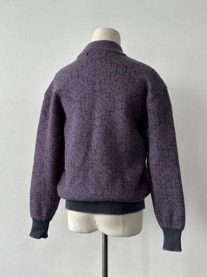 Yves Saint Laurent 1990s Wool Mohair Geometric Jumper - S