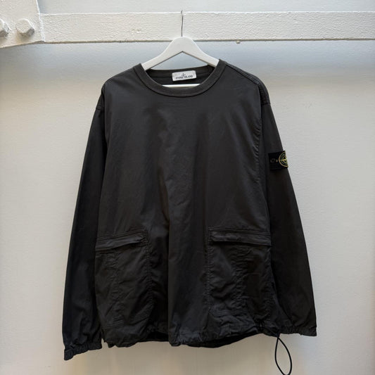 Stone Island Cotton Canvas Pullover Jacket (L) | Large, Dark Grey