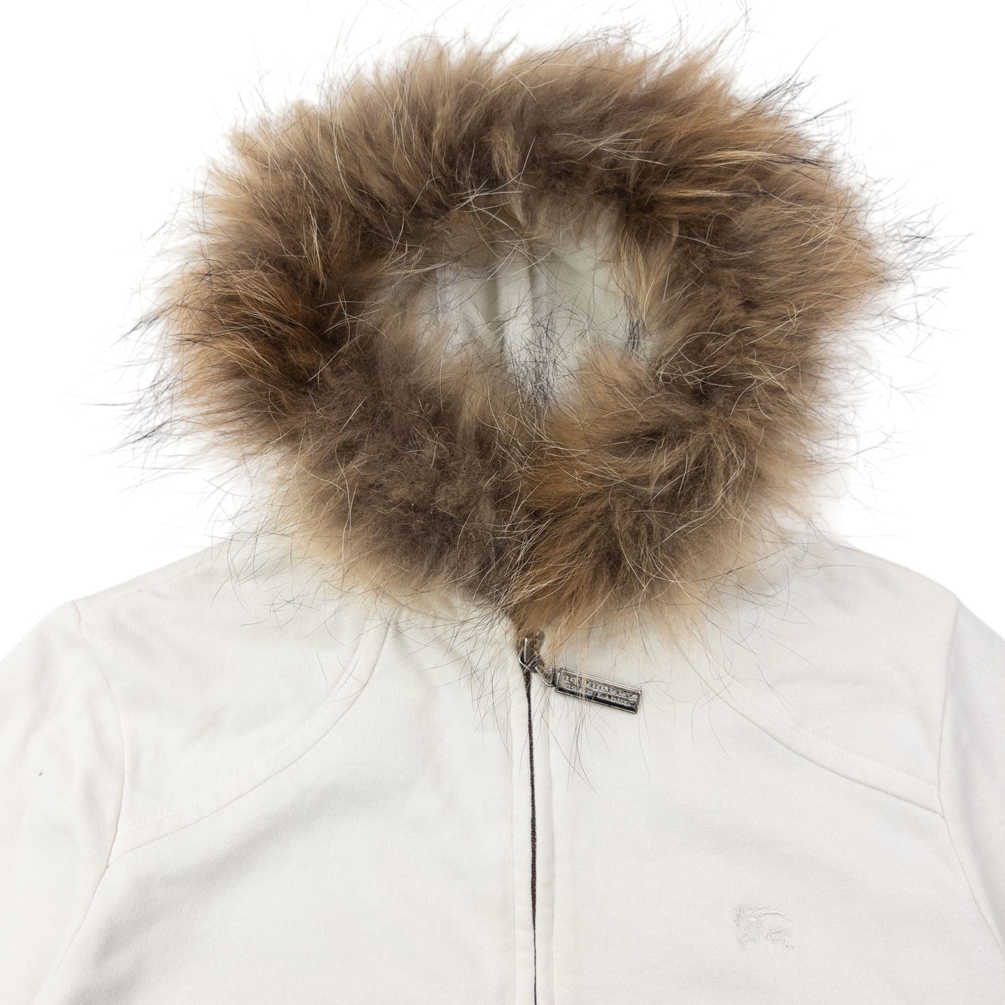 Vintage 2000s Burberry Blue Label Fur Trim Zip Up Hoodie Womens Size S | Small, Multicoloured