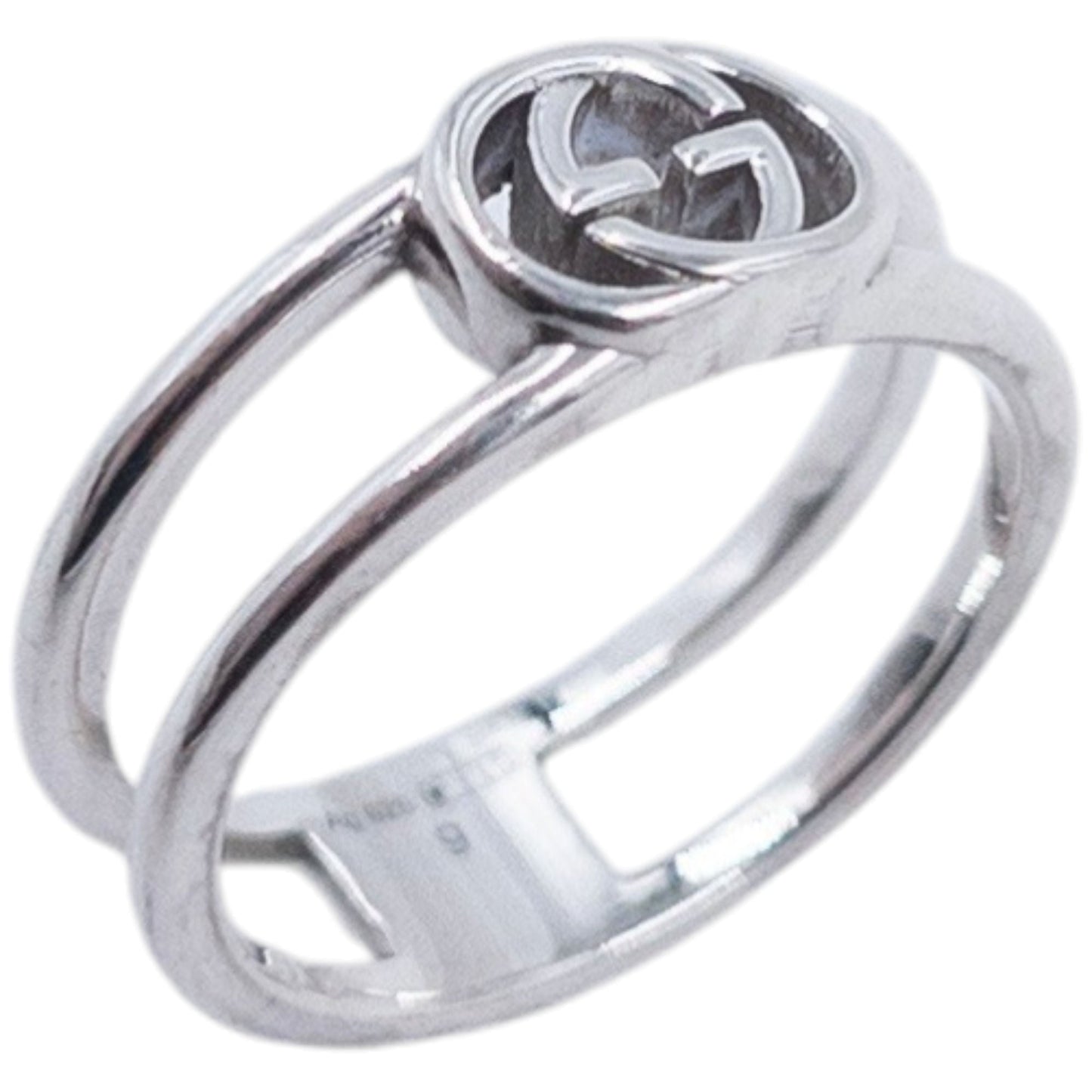 Vintage 2000s Gucci Silver Logo Ring