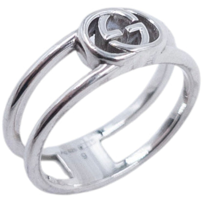 Vintage 2000s Gucci Silver Logo Ring