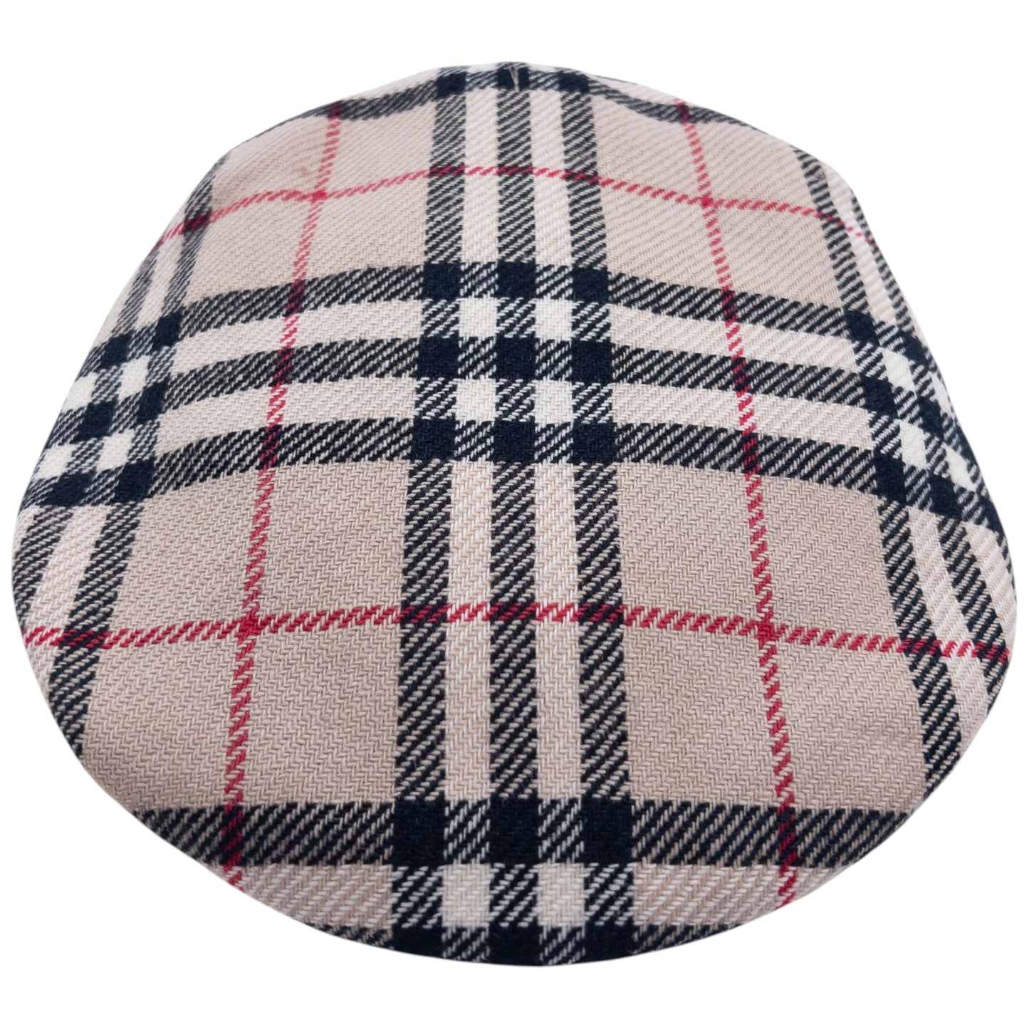 Vintage 80s Burberry Nova Check Wool Flat-Cap Hat Size M | O/S, Beige