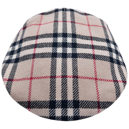 Vintage 80s Burberry Nova Check Wool Flat-Cap Hat Size M | O/S, Beige