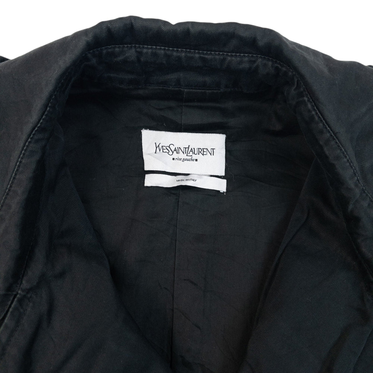 Vintage 2000s YSL Yves Saint Laurent By Tom Ford Belt Waist Trench Jacket Womens | Medium, Black