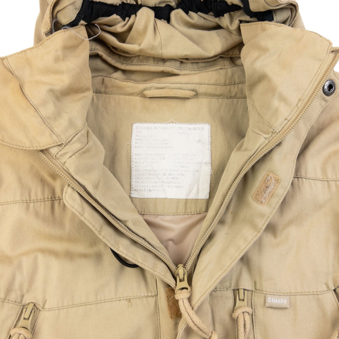 Vintage 2000s Stussy Multi Zip Up Jacket Size L | Large, Beige