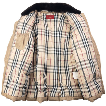 Vintage 2000s Burberry Nova Check Lined Quilted Puffer Jacket Womens Size L | Large, Beige