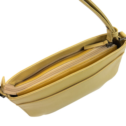 Vintage 90s Issey Miyake Leather Shoulder Bag | O/S, Yellow