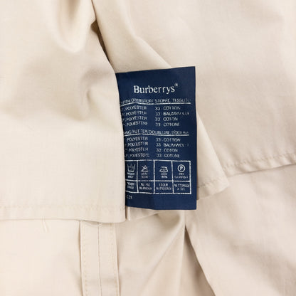 Vintage 90s Burberry Button Up Trench Jacket Size L | Large, Cream