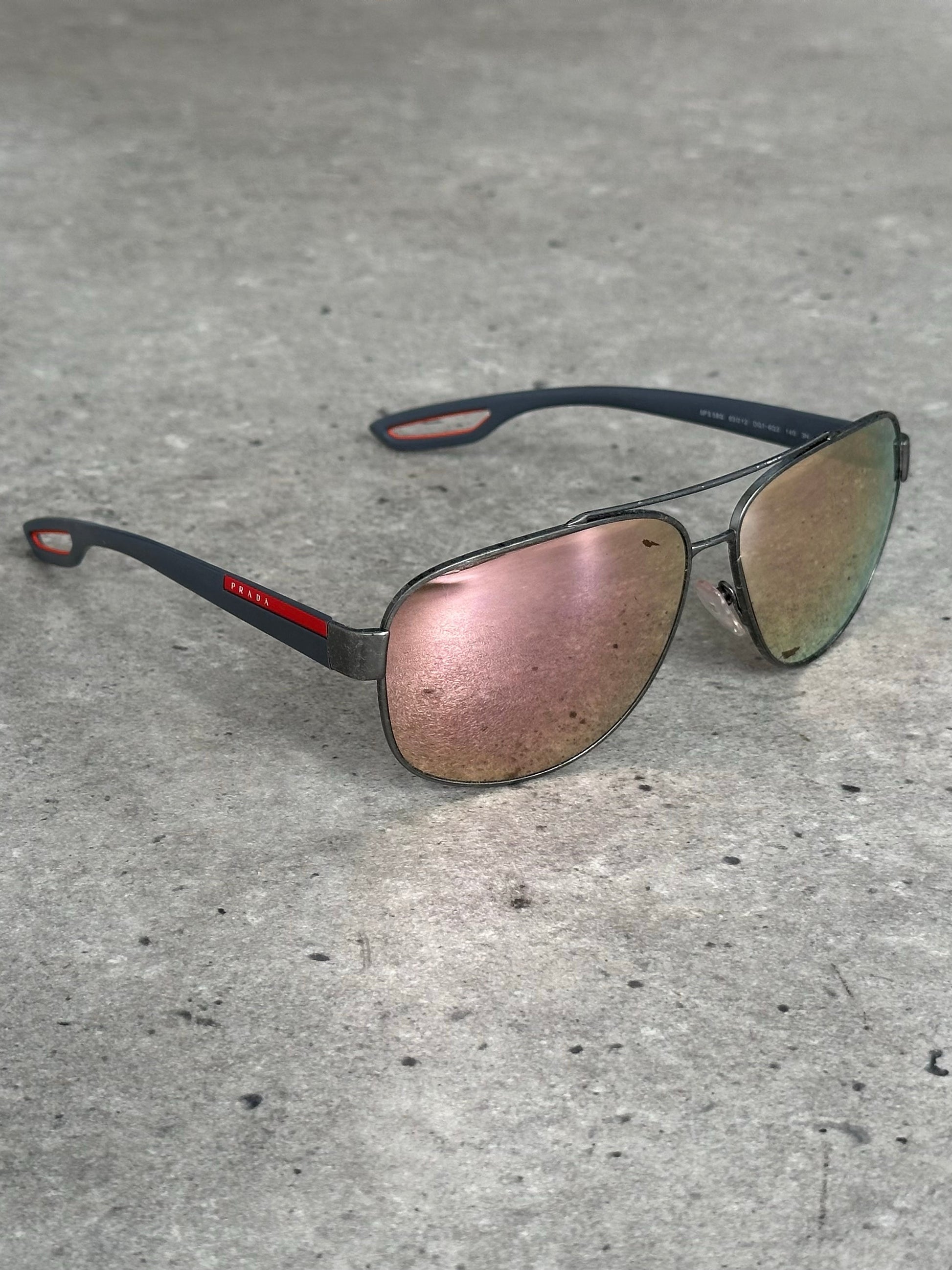 Prada Sport 2000s Aviator Logo Sunglasses