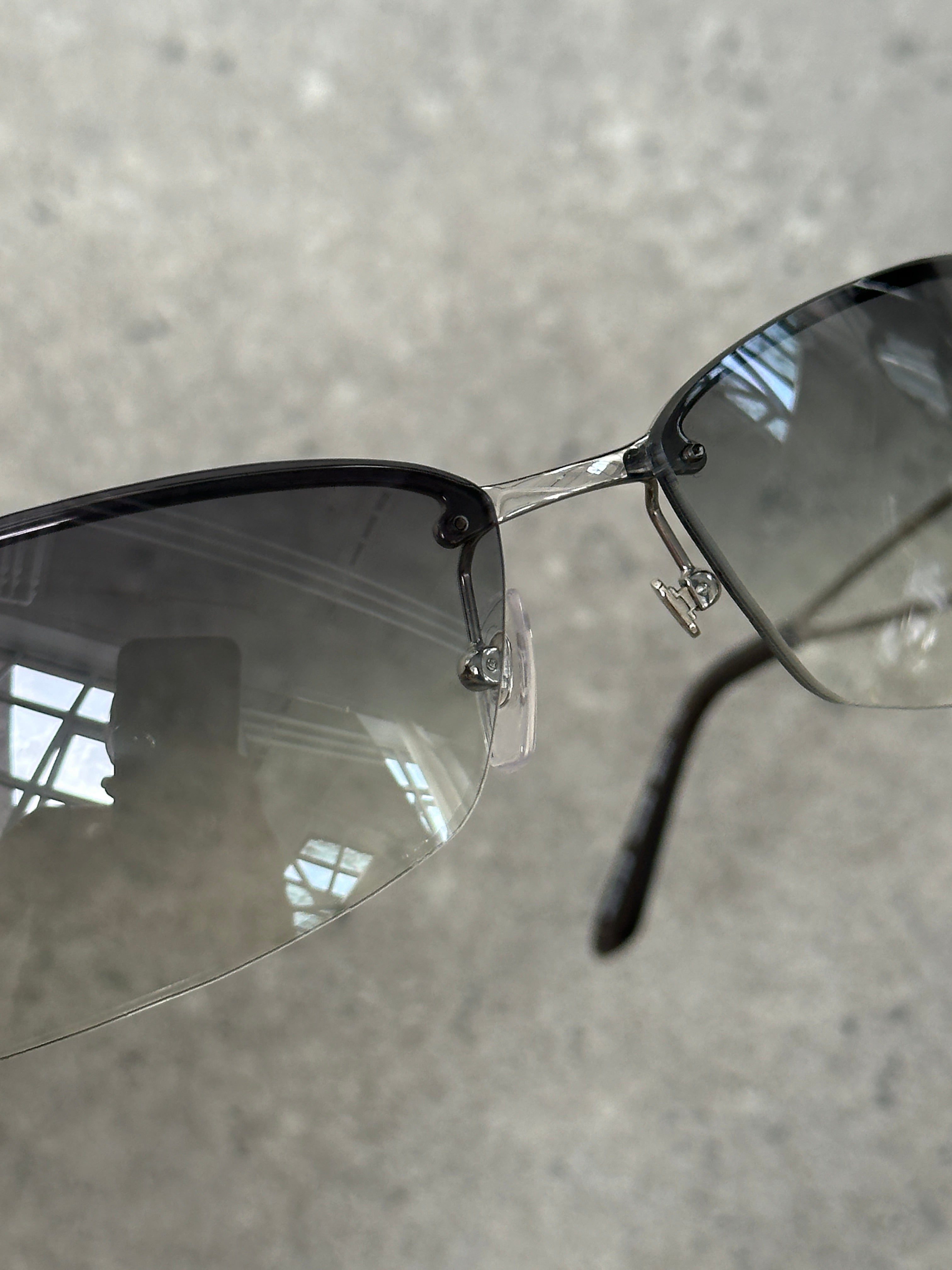 Vintage Versace 2000s Medusa Logo Rimless Sunglasses | O/S, Silver