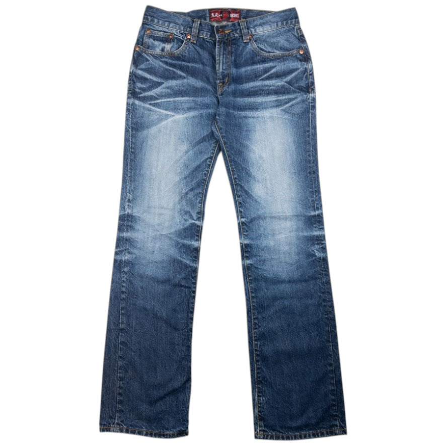 Vintage Oniarai Embroidered Monster Japanese Denim Jeans Size W32