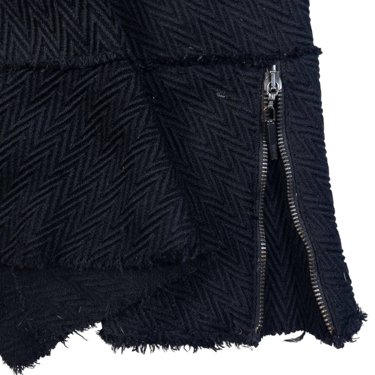 Vintage 2005 Cavalli Rabbit Fur Collar Asymmetrical Wool Jacket Womens Size L | Large, Black