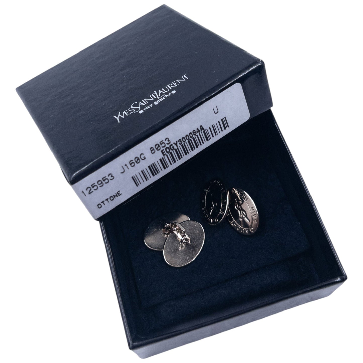 Vintage YSL Yves Saint Rive Gauche Embossed Chain Cuff Links | O/S, Gold