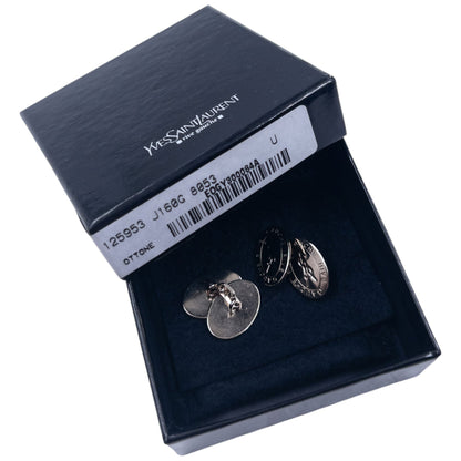 Vintage YSL Yves Saint Rive Gauche Embossed Chain Cuff Links | O/S, Gold