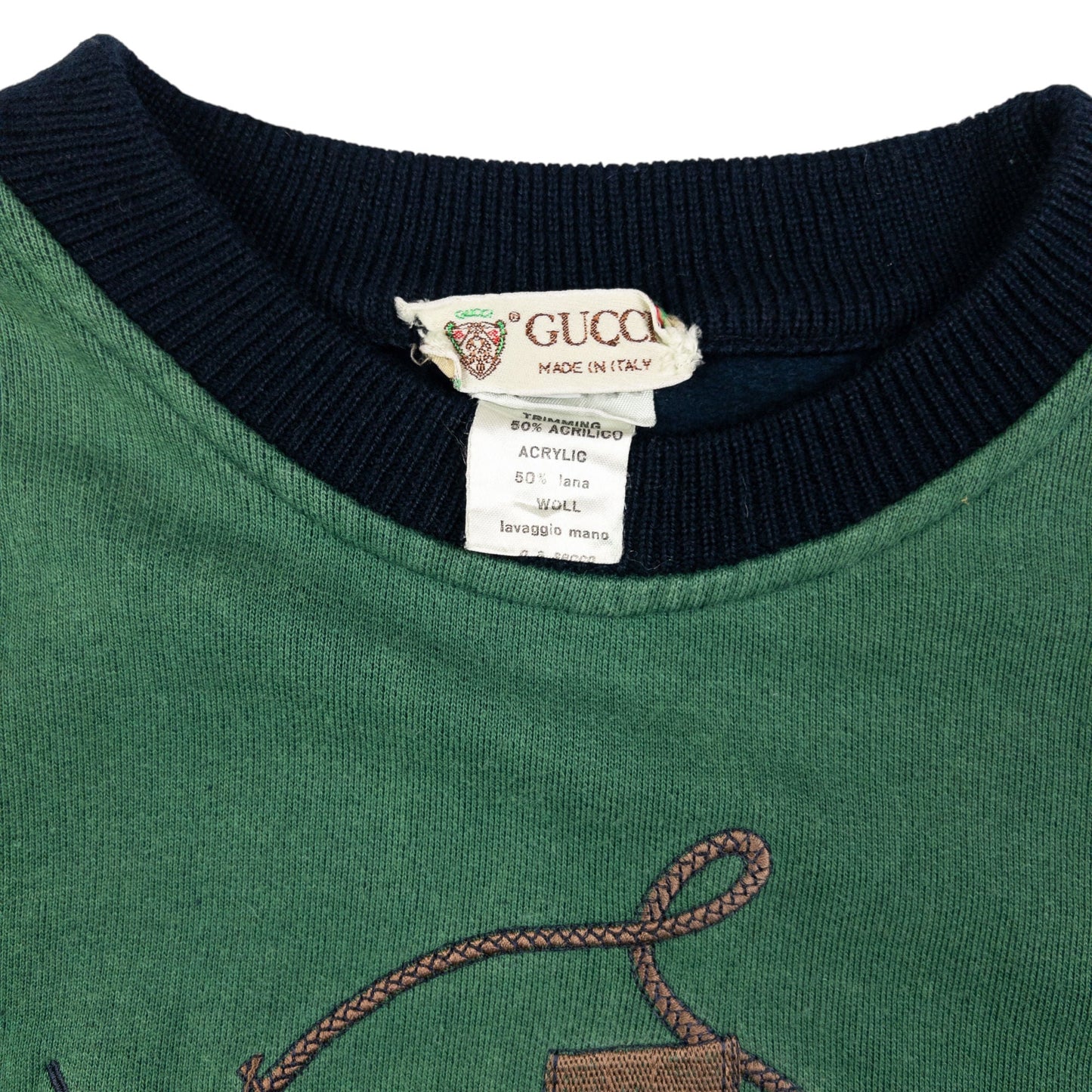 Vintage Gucci Embroidered Hunting Sweatshirt Size S