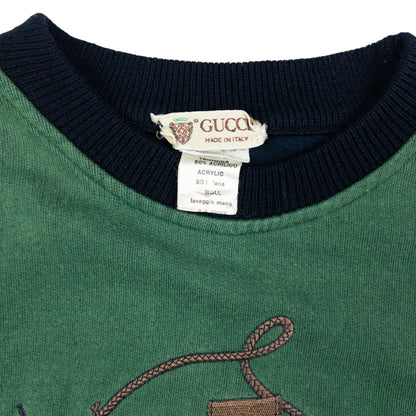 Vintage Gucci Embroidered Hunting Sweatshirt Size S