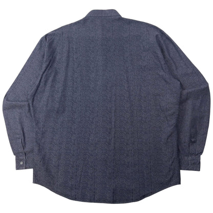 Vintage 90s Gianni Versace Swirl Pattern Long Sleeve Button Up Shirt Size XL | XL, Grey